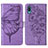 Funda de Cuero Cartera con Soporte Mariposa Carcasa Y01B para Samsung Galaxy A02 Purpura Claro