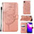 Funda de Cuero Cartera con Soporte Mariposa Carcasa Y01B para Samsung Galaxy A03 Core Oro Rosa