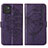 Funda de Cuero Cartera con Soporte Mariposa Carcasa Y01B para Samsung Galaxy A03 Morado