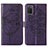 Funda de Cuero Cartera con Soporte Mariposa Carcasa Y01B para Samsung Galaxy A03s Morado