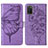 Funda de Cuero Cartera con Soporte Mariposa Carcasa Y01B para Samsung Galaxy A03s Purpura Claro