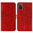 Funda de Cuero Cartera con Soporte Mariposa Carcasa Y01B para Samsung Galaxy A03s Rojo