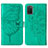 Funda de Cuero Cartera con Soporte Mariposa Carcasa Y01B para Samsung Galaxy A03s Verde