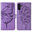 Funda de Cuero Cartera con Soporte Mariposa Carcasa Y01B para Samsung Galaxy A04s Purpura Claro