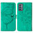 Funda de Cuero Cartera con Soporte Mariposa Carcasa Y01B para Samsung Galaxy A05s Verde