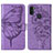 Funda de Cuero Cartera con Soporte Mariposa Carcasa Y01B para Samsung Galaxy A11 Purpura Claro