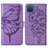 Funda de Cuero Cartera con Soporte Mariposa Carcasa Y01B para Samsung Galaxy A12 5G Purpura Claro