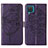 Funda de Cuero Cartera con Soporte Mariposa Carcasa Y01B para Samsung Galaxy A12 Nacho Morado