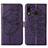 Funda de Cuero Cartera con Soporte Mariposa Carcasa Y01B para Samsung Galaxy A20 Morado