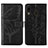 Funda de Cuero Cartera con Soporte Mariposa Carcasa Y01B para Samsung Galaxy A20 Negro