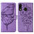 Funda de Cuero Cartera con Soporte Mariposa Carcasa Y01B para Samsung Galaxy A20 Purpura Claro