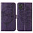 Funda de Cuero Cartera con Soporte Mariposa Carcasa Y01B para Samsung Galaxy A21s Morado