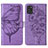 Funda de Cuero Cartera con Soporte Mariposa Carcasa Y01B para Samsung Galaxy A21s Purpura Claro