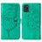 Funda de Cuero Cartera con Soporte Mariposa Carcasa Y01B para Samsung Galaxy A21s Verde