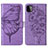 Funda de Cuero Cartera con Soporte Mariposa Carcasa Y01B para Samsung Galaxy A22 5G Purpura Claro