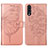 Funda de Cuero Cartera con Soporte Mariposa Carcasa Y01B para Samsung Galaxy A30S Oro Rosa