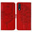 Funda de Cuero Cartera con Soporte Mariposa Carcasa Y01B para Samsung Galaxy A30S Rojo