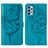 Funda de Cuero Cartera con Soporte Mariposa Carcasa Y01B para Samsung Galaxy A32 4G Azul