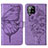 Funda de Cuero Cartera con Soporte Mariposa Carcasa Y01B para Samsung Galaxy A42 5G Purpura Claro