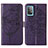 Funda de Cuero Cartera con Soporte Mariposa Carcasa Y01B para Samsung Galaxy A52 4G Morado