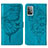 Funda de Cuero Cartera con Soporte Mariposa Carcasa Y01B para Samsung Galaxy A52s 5G Azul
