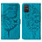 Funda de Cuero Cartera con Soporte Mariposa Carcasa Y01B para Samsung Galaxy A71 4G A715 Azul