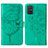 Funda de Cuero Cartera con Soporte Mariposa Carcasa Y01B para Samsung Galaxy A71 5G Verde