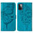 Funda de Cuero Cartera con Soporte Mariposa Carcasa Y01B para Samsung Galaxy A72 4G Azul