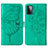 Funda de Cuero Cartera con Soporte Mariposa Carcasa Y01B para Samsung Galaxy A72 4G Verde