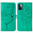 Funda de Cuero Cartera con Soporte Mariposa Carcasa Y01B para Samsung Galaxy A72 5G Verde