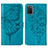 Funda de Cuero Cartera con Soporte Mariposa Carcasa Y01B para Samsung Galaxy F02S SM-E025F Azul