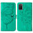 Funda de Cuero Cartera con Soporte Mariposa Carcasa Y01B para Samsung Galaxy F02S SM-E025F Verde