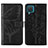 Funda de Cuero Cartera con Soporte Mariposa Carcasa Y01B para Samsung Galaxy F12 Negro