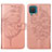 Funda de Cuero Cartera con Soporte Mariposa Carcasa Y01B para Samsung Galaxy F12 Oro Rosa