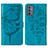 Funda de Cuero Cartera con Soporte Mariposa Carcasa Y01B para Samsung Galaxy F34 5G Azul