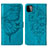 Funda de Cuero Cartera con Soporte Mariposa Carcasa Y01B para Samsung Galaxy F42 5G Azul