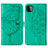 Funda de Cuero Cartera con Soporte Mariposa Carcasa Y01B para Samsung Galaxy F42 5G Verde