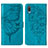 Funda de Cuero Cartera con Soporte Mariposa Carcasa Y01B para Samsung Galaxy M02 Azul