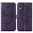 Funda de Cuero Cartera con Soporte Mariposa Carcasa Y01B para Samsung Galaxy M02 Morado