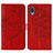 Funda de Cuero Cartera con Soporte Mariposa Carcasa Y01B para Samsung Galaxy M02 Rojo