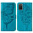 Funda de Cuero Cartera con Soporte Mariposa Carcasa Y01B para Samsung Galaxy M02s Azul