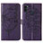 Funda de Cuero Cartera con Soporte Mariposa Carcasa Y01B para Samsung Galaxy M11 Morado