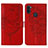 Funda de Cuero Cartera con Soporte Mariposa Carcasa Y01B para Samsung Galaxy M11 Rojo