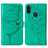 Funda de Cuero Cartera con Soporte Mariposa Carcasa Y01B para Samsung Galaxy M11 Verde