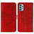 Funda de Cuero Cartera con Soporte Mariposa Carcasa Y01B para Samsung Galaxy M32 5G Rojo