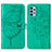 Funda de Cuero Cartera con Soporte Mariposa Carcasa Y01B para Samsung Galaxy M32 5G Verde