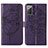 Funda de Cuero Cartera con Soporte Mariposa Carcasa Y01B para Samsung Galaxy Note 20 5G Morado