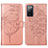 Funda de Cuero Cartera con Soporte Mariposa Carcasa Y01B para Samsung Galaxy S20 FE 5G Oro Rosa