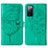 Funda de Cuero Cartera con Soporte Mariposa Carcasa Y01B para Samsung Galaxy S20 FE 5G Verde