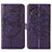 Funda de Cuero Cartera con Soporte Mariposa Carcasa Y01B para Samsung Galaxy XCover 5 SM-G525F Morado